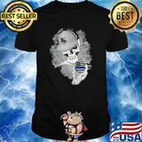 Skull And Blue Police American Flag Logo Shirt