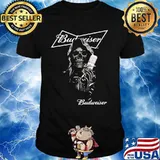 Skull Holding Budweiser Beer Logo Shirt