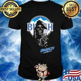 Skull Holding Busch Light Logo Shirt