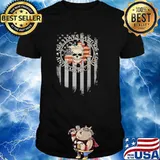 Skull she loves tattoos and america too shirt
