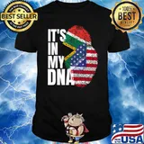 South African And American Mix DNA Heritage Flag Gift Shirt