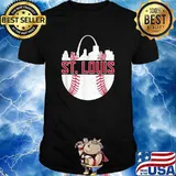 St. Louis Baseball STL Skyline Novelty Cardinal Shirt