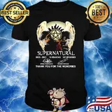 Supernatural 2005 2021 15 Seasons Thank You For The Memories Signatures Shirt