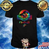 Teaching is a Walk in Park Teacher Teacherlife Dinosaur Watercolor Shirt