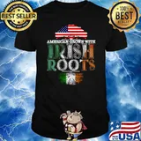 American Grown With Irish Roots Proud Gift for Irish American Flag Shirt