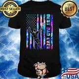 Best Dad Ver Lacrosse American Flag Holorgram Shirt