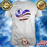 Big Foot Love Flag American Heart Shirt