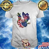 Butterfly proud and rose butterfly lovers American Flag Shirt