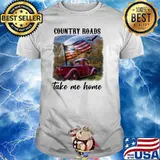 Country Roads Take Me Home American Flag Shirt