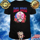 Dad head grateful dead dancing bear skull rose shirt