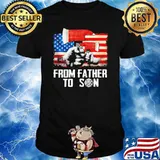 From Father To Son Firefighter American Flag Shirt