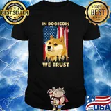 Funny In Dogecoin we Trust Vintage USA Flag Crypto Shirt