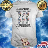 Honoring the great never forget their service happy memorial day snoopy flag shirt