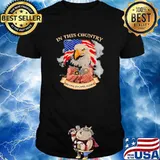 In This Country No One Fights Alone Eagle American Flag Shirt