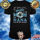 It Takes Lots Of Sparkle To Be Mom And Nana Flower Lepoard Diamond Shirt