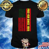 Juneteenth Free-ish Flag Black African American Flag Pride Shirt
