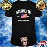 Marinette Wisconsin WI 1887 USA Flag Shirt
