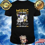 Music is my drug pink floyd is my dealer snoopy shirt
