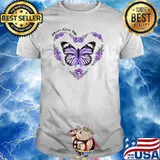 Never Give Up Butterfly Flower Heart Shirt