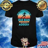 Never Underestimate An Old Man Who Loves Running And Was Born In August Vintage Shirt