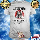 Never Underestimate An Old Man With A DD 214 Who Was Born IN July Blood Moon Shirt
