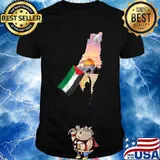 Palestine Map Palestinians Flag Jerusalem's City Sunset Shirt