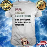 Papa Knows Everything If He Doesn't Know He Makes Stuff Up Really Fast Shirt