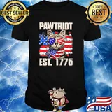 Pawtriot EST 1776 Cat American Flag Shirt