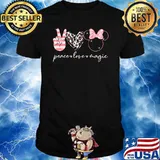 Peace love magic mouse disney leopard shirt