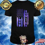 Proud Bowling Dog And Beer American Flag Hologram Shirt