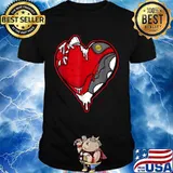 S.N.K Heart Graphic Tee to Match Jordan 13 Red Flint Shirt