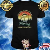 School Is Important But Fishing Is Importanter Vintage Shirt