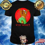 Stay Woke Tees bear yawn and sleep Shirt