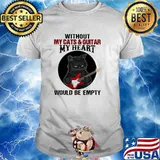 Without My Cats And Guitar My heart Woulf Be Empty Cat Shirt
