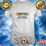 America since 1776 land of the free because of the brave lion shirt