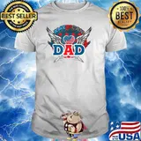 American Dad Patriotic Eagle Wings US Flag Heart T-Shirt