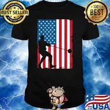American Flag Vintage Sports T-Shirt