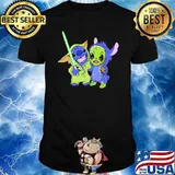 Baby yoda and baby stitch the star wars shirt
