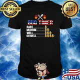 BBQ Timer Barbecue Beer Lover USA Flag Funny 4th Of July T-Shirt