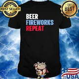 Beer fireworks repeat 4th of July T-Shirt
