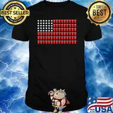 Beer Pong American Flag Fourth of July T-Shirt