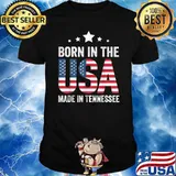 Born in the USA made and raised in Tennessee american Flag T-Shirt