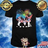 Boston Terrier Independence Day Firework American Flag Shirt