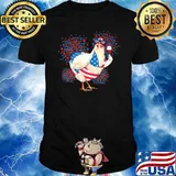 Chicken ladies wine firework 4th of july independence shirt