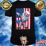 Dabbing Uncle Sam 4th of July USA Flag T-Shirt