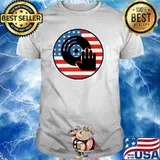 DJ Player Dad Disc Jockey US Flag 4th Of July T-Shirt