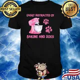 Easily distracted by baking and dogs hologram shirt