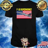 F18 Superhornet Fun pilot flying airplanes American Flag T-Shirt