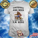 Fireworks And Beer That's Why I'm Here Big Foot Happy 4th Of July Shirt