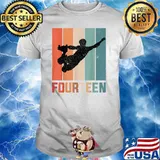 Fourteen 14th Birthday Retro Roller Skating T-Shirt